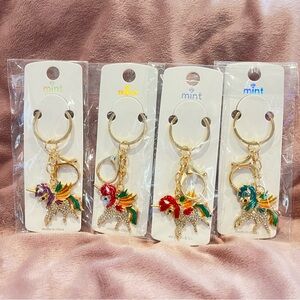 Colorful Unicorn Rhinestone Keychain
